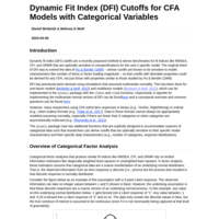 Dynamic Fit Index (DFI) Cutoffs